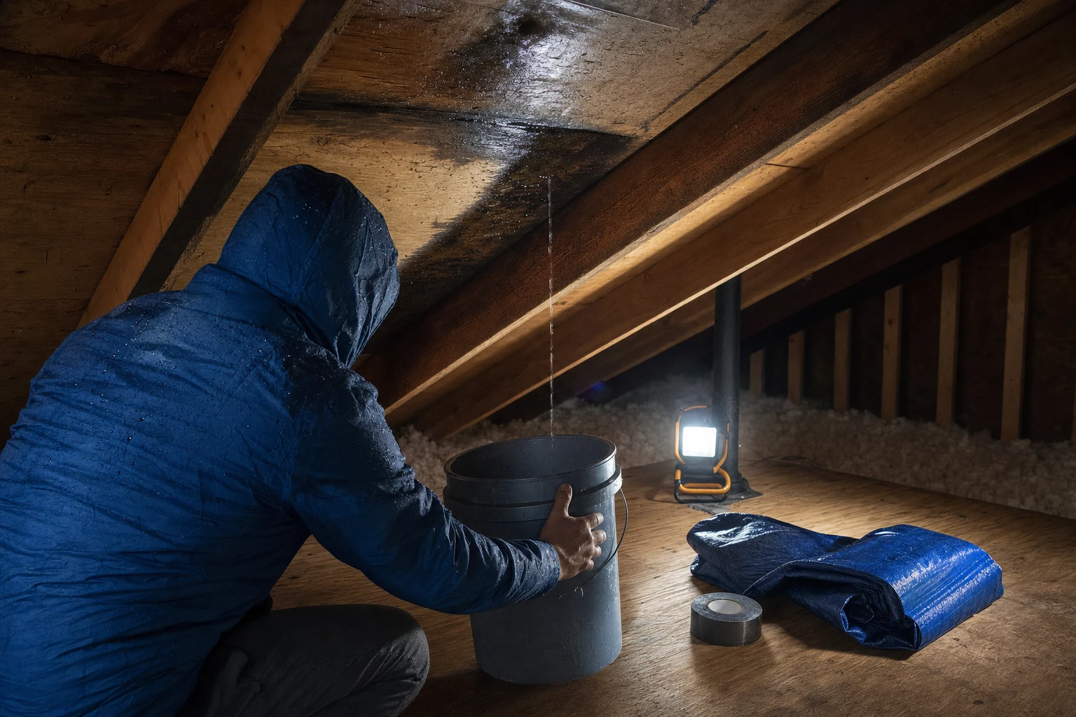 Roof Leak Repair: Temporary Fixes Until a Roofer Gets There